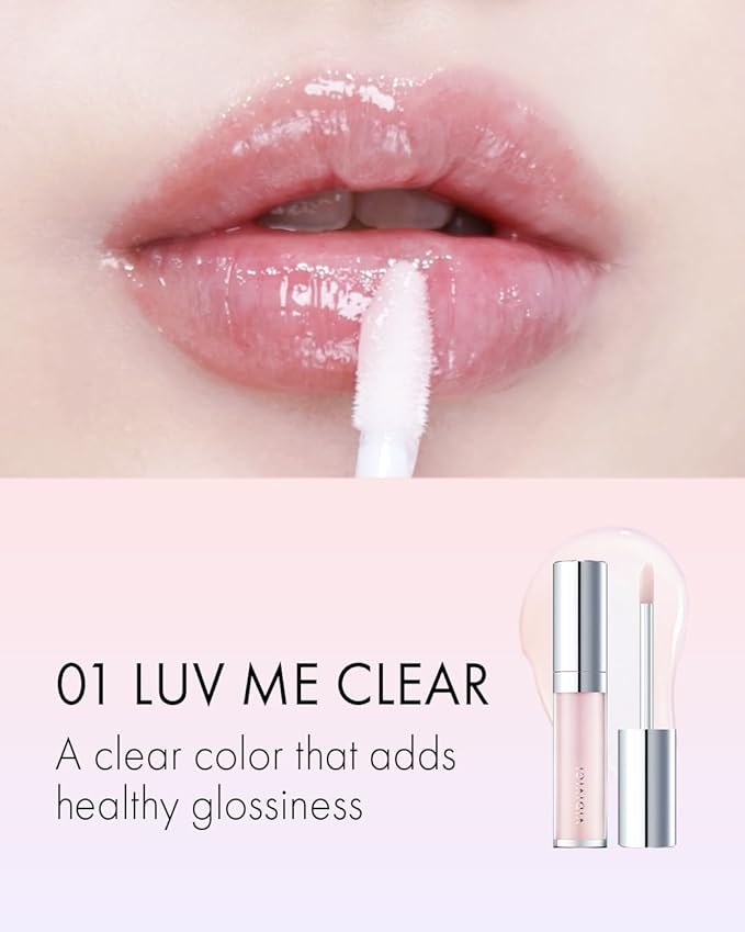 VIDIVICI Millennial Lip Oil #01 Luv Me Clear - Non-Sticky Dewy Gloss for Moisturized & Voluminous Lips - Overnight Lip Masks & Lip Sleeping Mask for Day & Night Use, 0.12 fl.oz.
