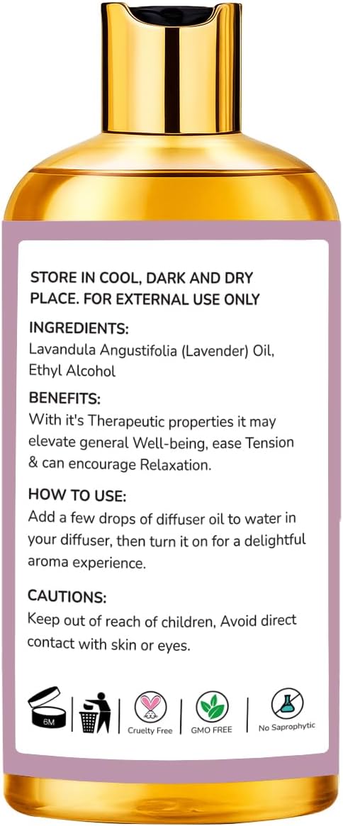 Lavender Mint Massage Oil with Sesame, Almond & Jojoba Oils. Non-Sticky, Safe & Natural Ingredients – 10 Fl Oz
