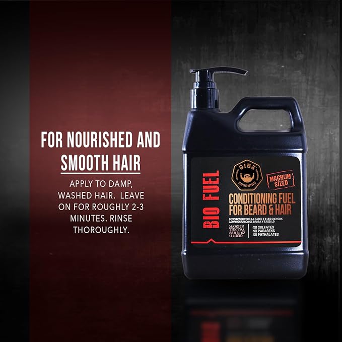 GIBS BioFuel Hair Conditioner For Men - Beard & Hair Conditioner Moisturizing, Liter, 33.8 Fl Oz (Pack of 1)