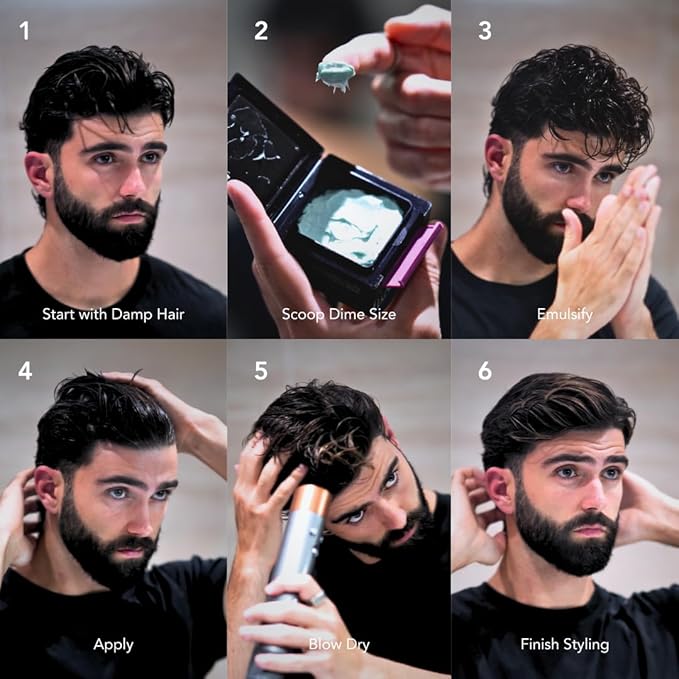 BluMaan Hydrating Pomade - Low Shine, High Hold - Water Based, Easy To Wash - Ideal for Quiffs, Pompadours, Ducktails & Slick Back Looks - 2.5 oz