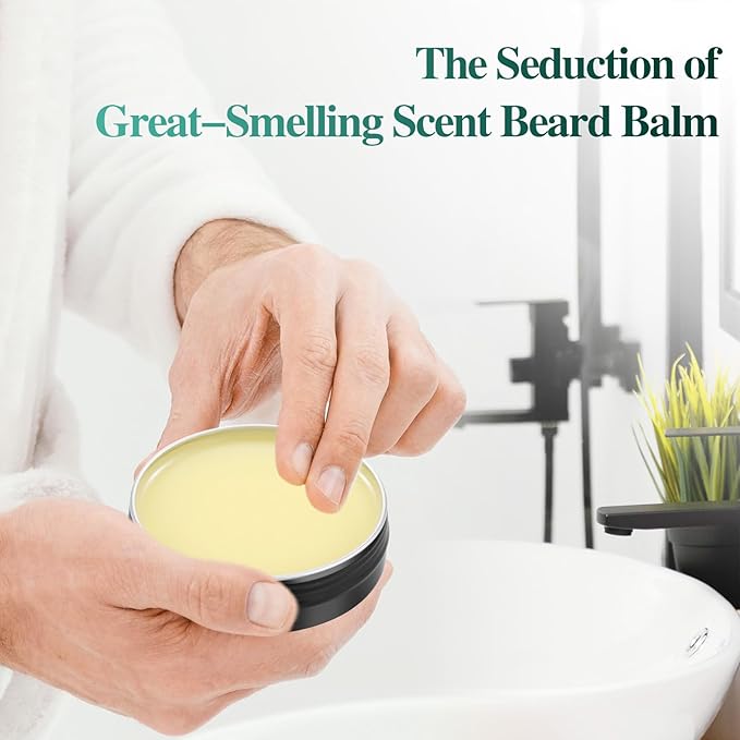 Beard Balm for Men & Conditioning Beard Wax - Made with Castor Oil Natural and Organic Ingredients - Hydrates & Thickens Facial Hair Growth- 2 Ounce Tin (Cedarwood)