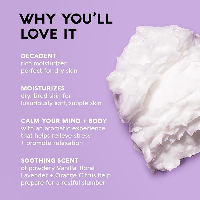 Nature's Beauty Lavender Chamomile Sleep Body Butter Multi-Pack - Sleep Well Luxury Rich Moisturizer, Relax + Calm Your Skin, Made w/Shea Butter, Jojoba + Moringa Seed Oils, 12 oz (2 Pack)