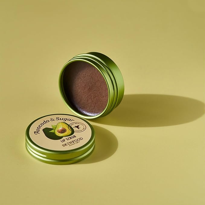 SKINFOOD Avocado Rich Lip Scrub 14g - Removes Dead Skin and Lip Nourishing & Moisturizing and Minerals, Soft Smooth Lips Scrub - Plump Lip Scrub - Dead Skin Lip Scrub for Smooth and Plump Lips