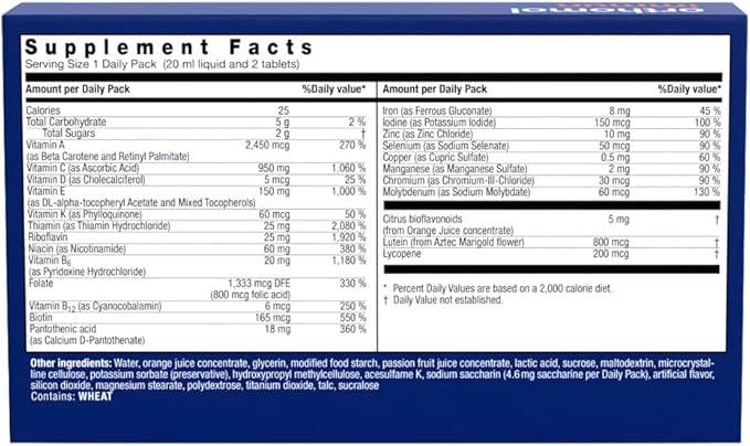 Orthomol Immun Vial, Immune Support Liquid Supplement, 7-Day Supply, Vitamins A, B, C, D, E, Zinc, Iodine