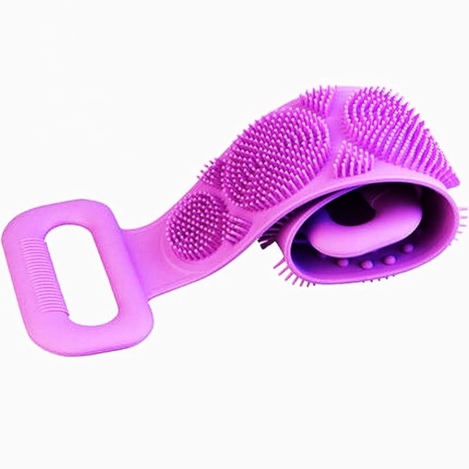 Silicone Back Scrubber for Shower, Silicone Body Scrubber, 35 Inch Extra Long Bath Body Brush Back Brush Exfoliating Body Scrubber with Handle for Men Women