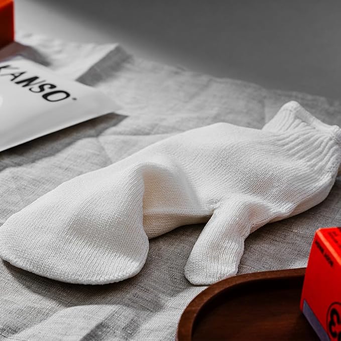 KANSO Exfoliating SONMOA Shower Towel – Natural Viscose Glove for Gentle Exfoliation, Chemical-Free, Hand-Sewn, Made in Korea – 1 Pair or 2 Pair Set Options (1-Pair Set)