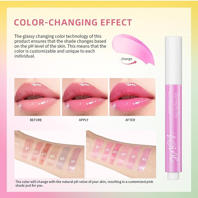 MAEPEOR Tinted Lip Balm 6 Colors Moisturizing Lip Balm Hydrating Changing Lip Gloss for Lip Care and Dry Lip (06 Grape)