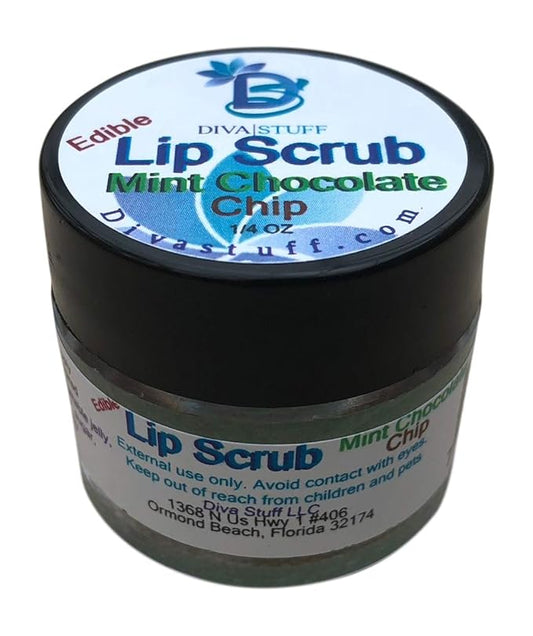 Diva Stuff Ultra Hydrating Lip Scrub for Soft Lips, Gentle Exfoliation, Moisturizer & Conditioner, Mint Chocolate Chip – ¼ oz (Made in the USA)