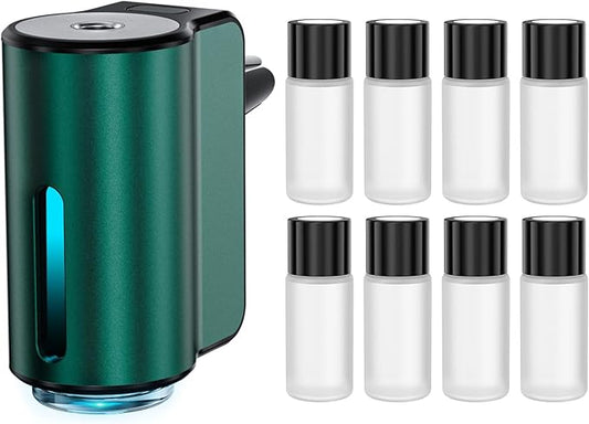 Smart Car Air Freshener, Car Air Freshener Diffuser, Car Diffuser Air Freshener with Three Adjustable Modes, Aromatizante para Carro, Car Diffuser with 8pcs Essential Oil (Green)