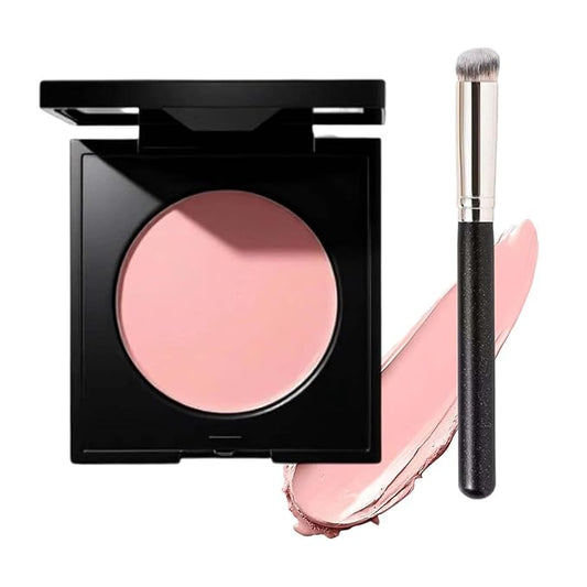 Colored CC Undereye Corrector, Eye Concealer Undereye Color Corrector for Dark Circles, Clay Neutralizing Makeup Under Eye Hydrating Concealer with Brush (Pink, Small)