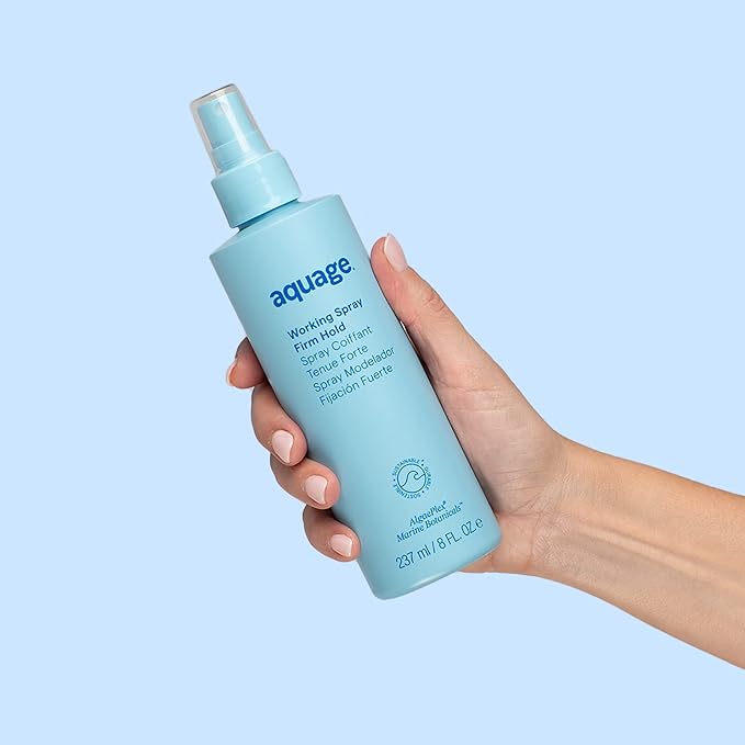 AQUAGE Working Spray, Firm and Long Lasting Hold Non-Aerosol Hairspray, Workable Dry-Down Period, Thermal Styling Product Creates Texture, 8 oz