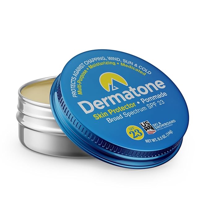 Dermatone Skin Protector Balm | Sun, Wind, Cold, Chapping & Frostbite Protection | Face and Lip Balm SPF23 | Moisturize & Repair Dry Skin | Barrier Cream | 0.5oz