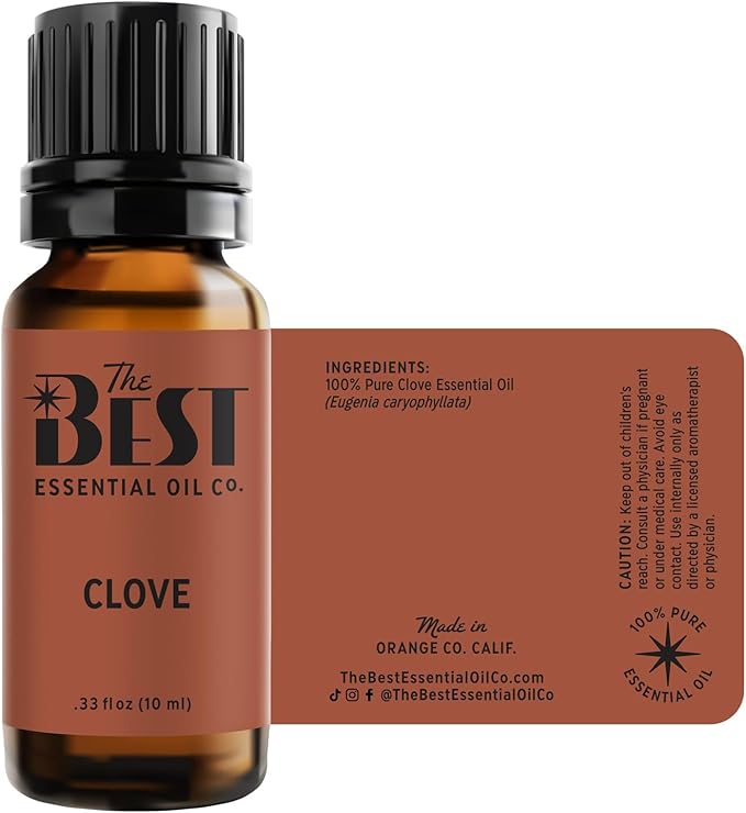 The Best Clove Essential Oil- Premium Grade- 100% Pure & Natural for Aromatherapy, Diffuser, Spa, Massage, Air Freshener- 10 ml (.33 fl oz)