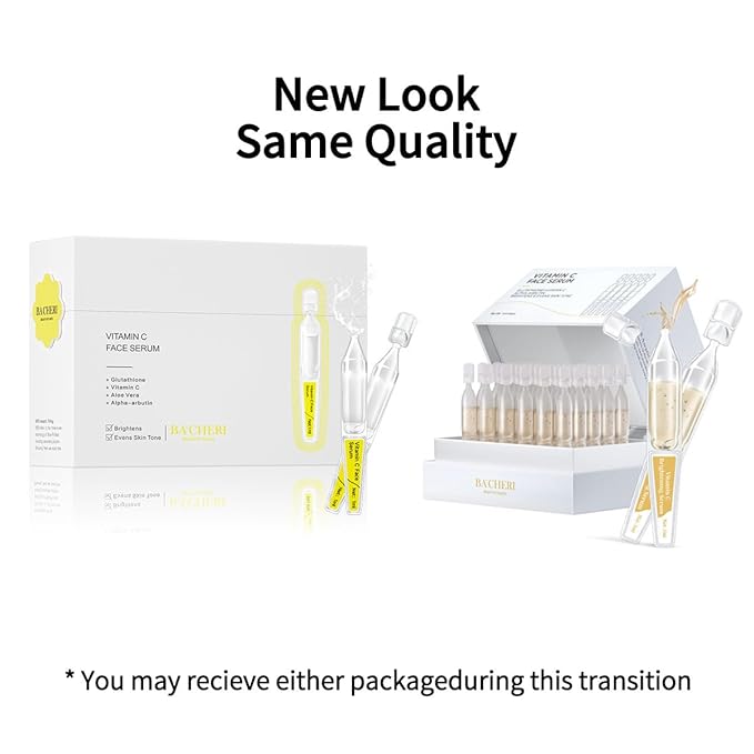 Vitamin C Face Serum with Glutathione, Hyaluronic Acid & Aloe Vera – Lightweight Brightening & Hydrating Ampoule for Daily Skincare, Dark Spots, Sensitive Skin Friendly - (1.0 ml)*30 Vials