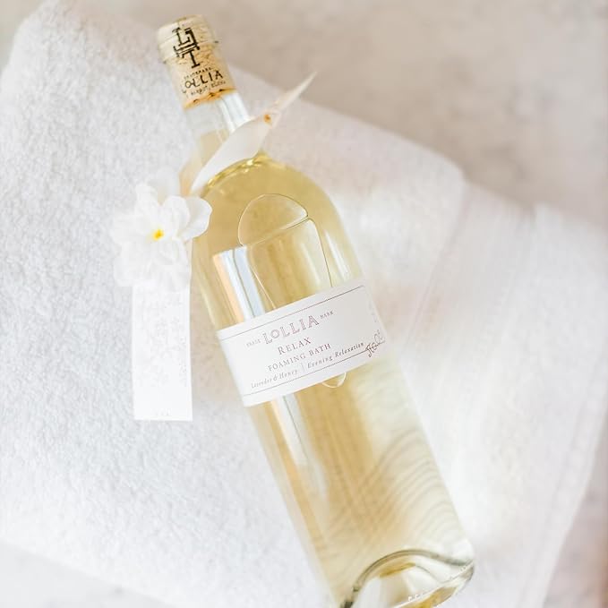 Lollia Relax Bubble Bath, 25 fl. oz., Lavender & Honey Scented Luxury Soap, Gentle & Moisturizing Fragranced Skin Care with Hydrating Ingredients for Women