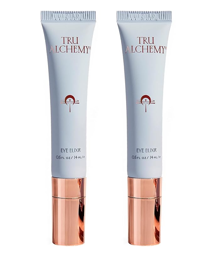 Tru Alchemy Eye Elixir Cooling Eye Treatment Cream - Dark Circle Eye Cream for Puffiness and Bags Under Eyes - Caffeine, Hyaluronic Acid, Vitamin C (2-Pack)