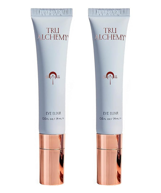 Tru Alchemy Eye Elixir Cooling Eye Treatment Cream - Dark Circle Eye Cream for Puffiness and Bags Under Eyes - Caffeine, Hyaluronic Acid, Vitamin C (2-Pack)