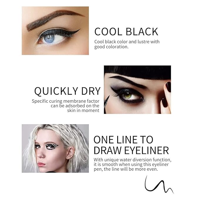 evpct 6Pcs Blue Colored Glitter Eyeliner Pencils Set delineadores de colores para ojos ojos contra el agua Dark Light Blue Green Purple Red Pink Metallic Colorful Liquid Eye Liner Set Women Waterproof