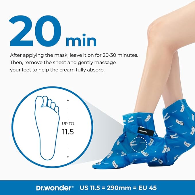 Crocodile Moisture Foot Mask – Deep Hydration & Odor Control, 10 Pairs (0.68 fl.oz. per Pair, 0.34 fl.oz. x 2ea)