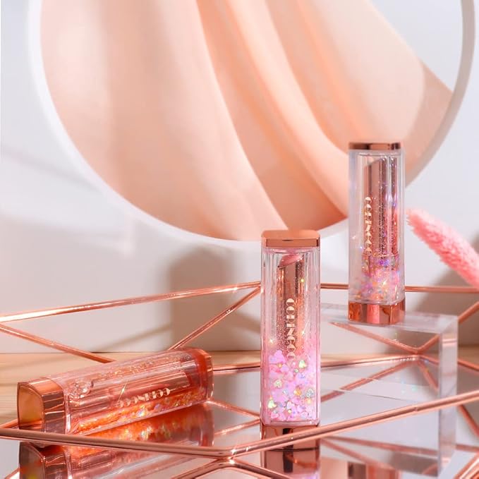 Sparkle Cute Changes Color Lip Balm #03 Swan Lake｜Colored Lip Cream Lip Gloss, Glitter Lip Care Lip Pack Birthday Gift Glitter Gift Sequin Shiny Spangle Lipbalm crema de labios de color