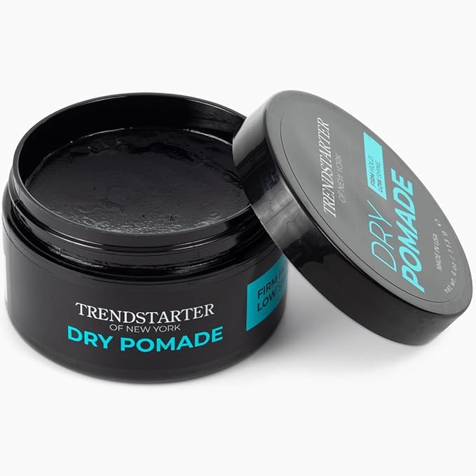 TRENDSTARTER - DRY POMADE (4oz) (PACK of 2) - Firm Hold - Low Shine - Water-Based Gel Type Pomade - All-Day Hold Premium Hair Styling Products