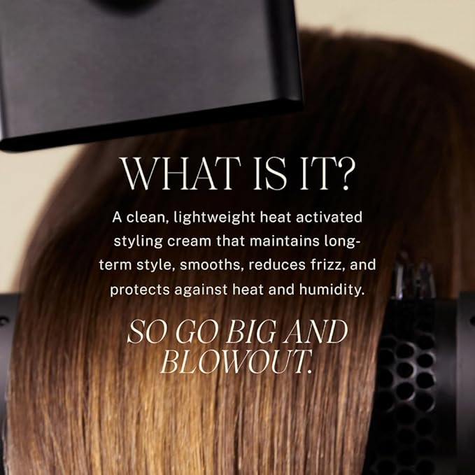 JVN Complete Blowout Styling Milk Heat Protector Cream, Style Memory, Anti-Humidity, Smooths & Protects, Travel Size (0.84 FL OZ)