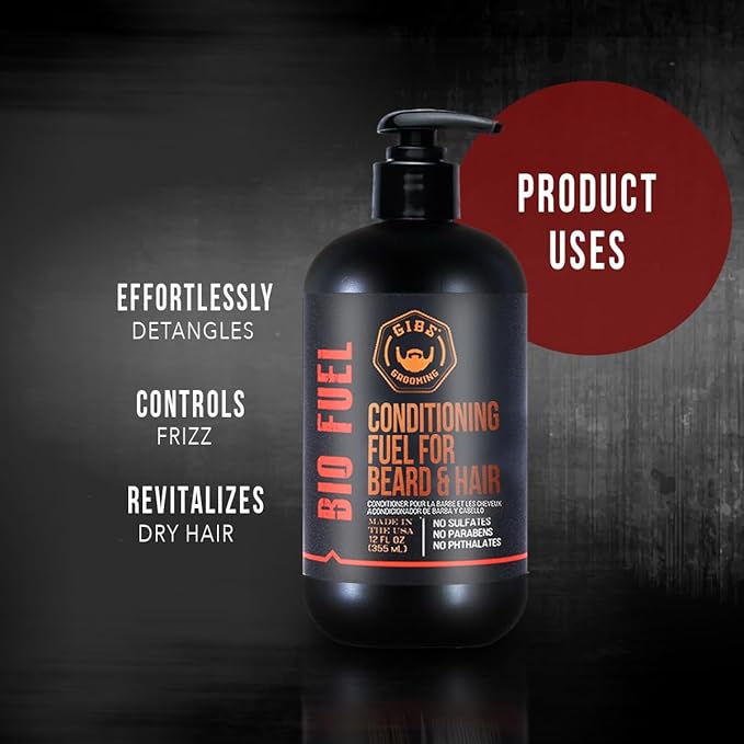 GIBS Grooming Biofuel Conditioning Fuel for Beard & Hair, 12 Fl Oz(Pack of 1)