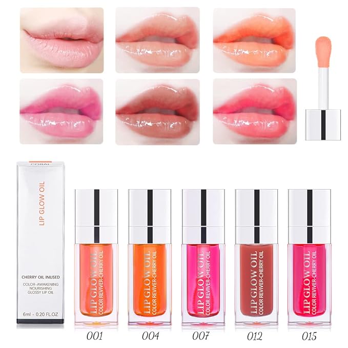 Yasovigi Hydrating Lip Oil Plumping Lip Tint Moisturizing Lip Gloss, Transparent Lip Balm Care Stick Nourishing Repairing Non-sticky, Moisture&Lighten Lip Lines (Raspberry)