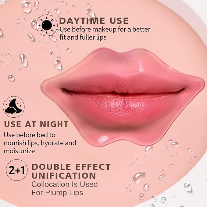 MEICOLY 30 Pads Lip and Eye Mask Sheet Moisturizing Gold Under Eye Mask Gel Crystal Collagen Anti-Aging Eye Patches Dark Circle Remover with Box,B