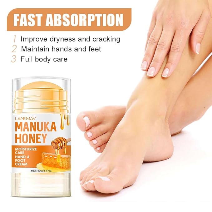 60% Urea Hydrating and Anti-Cracking Foot Cream, Foot Therapy Balm, Moisturising and Relieves Cracking and Dryness Foot Cream, Dry Cracked Heels and Feet Women Men (Honey, 1.4 Ounce)