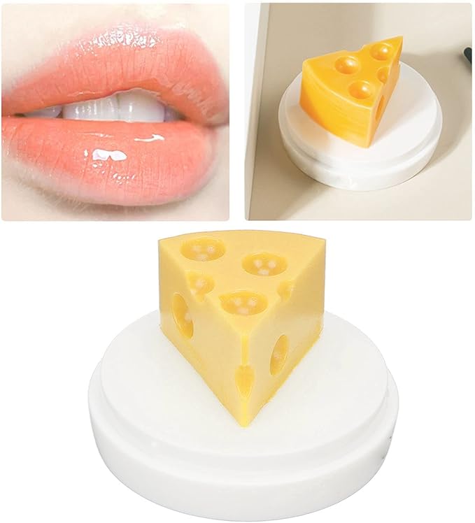 Cheese Shaped Lip Balm, Moisturizing Nourishing Repair Lip Balm, Hydrating Lip Balm for Chapped Cracked Lips 0.3oz(02)