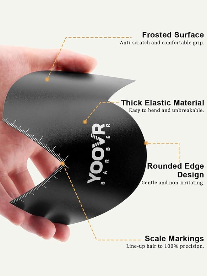 2PCS Barber Accessories for Haircut & Beard Lineup, Enhancement Card for Barbers & Beginners, Essential Shaping Tool for Beard Trimmer Hair Clipper Hair Fiber Enhancements Barber Spray, T-shaped