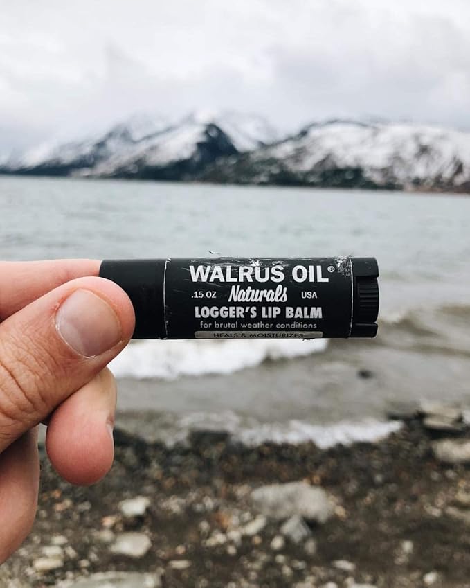 WALRUS OIL - Logger's Lip Balm, 2-Pack, 100% Vegan, Made with Candelilla Wax, Almond Oil, Coconut Oil, Jojoba Oil, and Natural Ingredients.