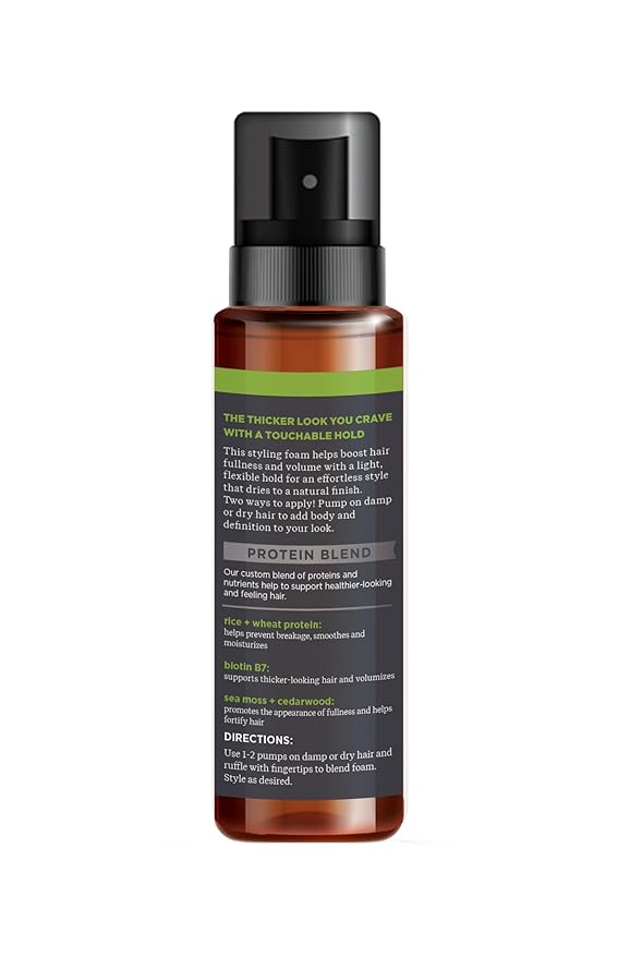 Soapbox Men's Thicken & Style Foaming Texturizer, Men's Hair Styling Foam, Hair Care for Men, 5oz