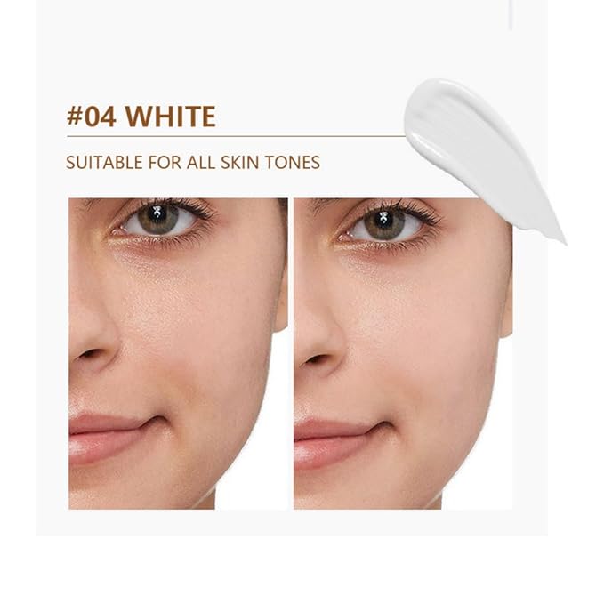 MAEPEOR Moisturizing Face Primer 4 Colors Long Lasting Matte Face Primer For Neutralizing Uneven Skin Tones & Brightening Complexion (04 White)