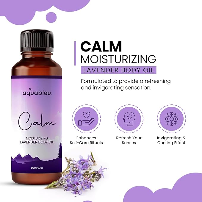 Lavender Massage Oil – Calming Aromatherapy Blend for Relaxation – 80ml Bottle – Ideal for Tranquility – Great Gift for Women