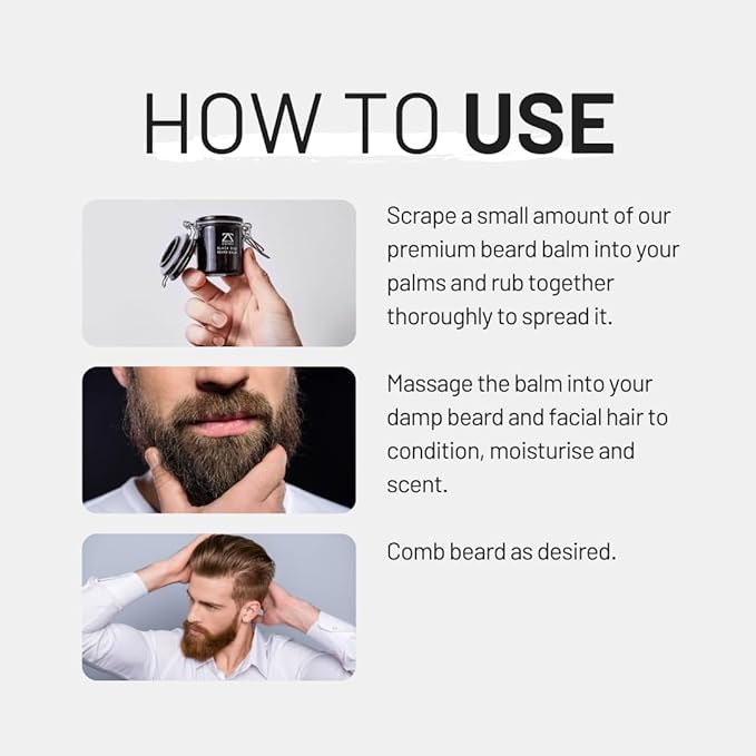 Gold Oud Beard Balm for Men – Luxurious Beard Cream with Shea Butter, Coconut Oil & Rich Cream Texture – Deep Conditioning & Styling – 50g