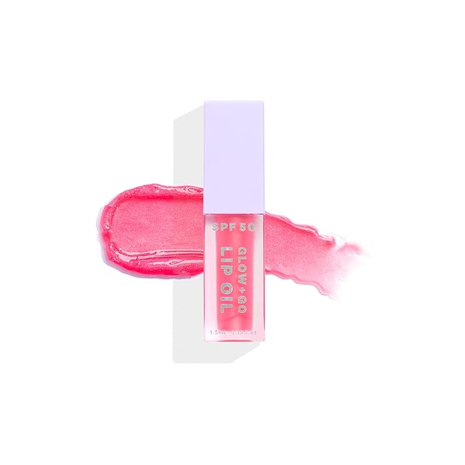SPF50 Glow & Go Lip Oil: Lip Oil with SPF, Moisturizes and Protects Lips, 4.5ml in Watermelon