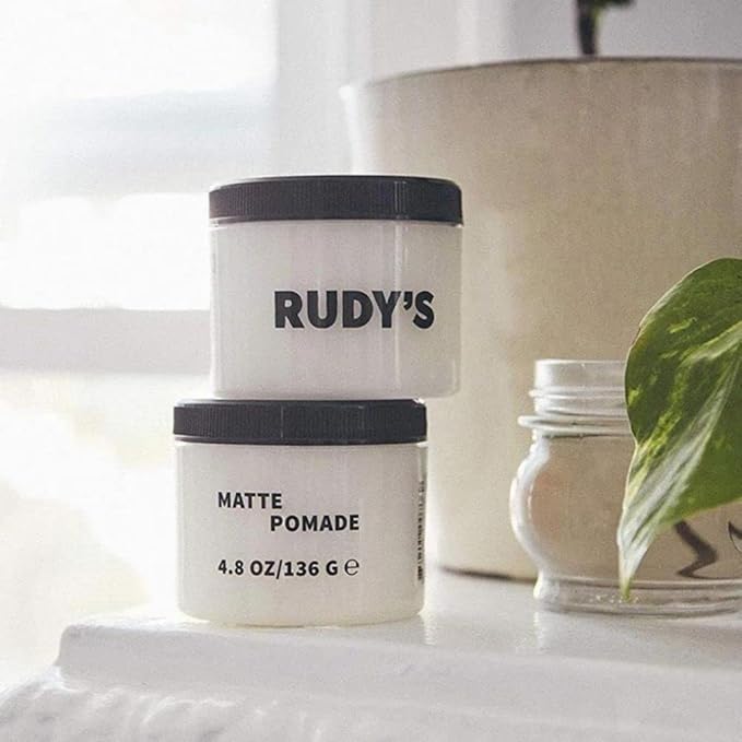 RUDY's Matte Pomade - Pliable Medium Hold - Natural Ingredients, Paraben Free - All Hair Types for Men & Women (4.8 oz)