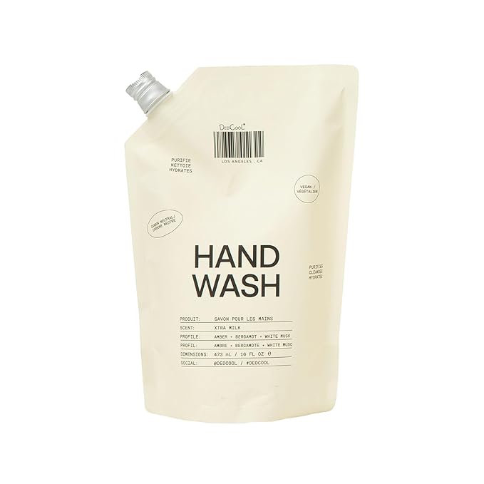 DedCool Xtra Milk Hand Wash Refill – Gentle Cleanser with Squalane, Aloe, and Marshmallow Root | Non-Toxic, Vegan, Carbon-Neutral