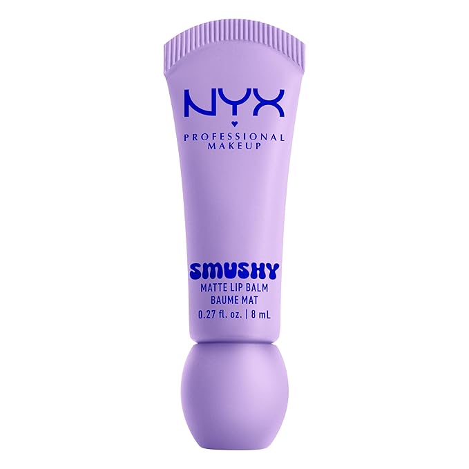 NYX PROFESSIONAL MAKEUP Smushy Matte Lip Balm, Tinted Lip Moisturizer with Soft, Matte Finish - Sugar Smush (Transparent)