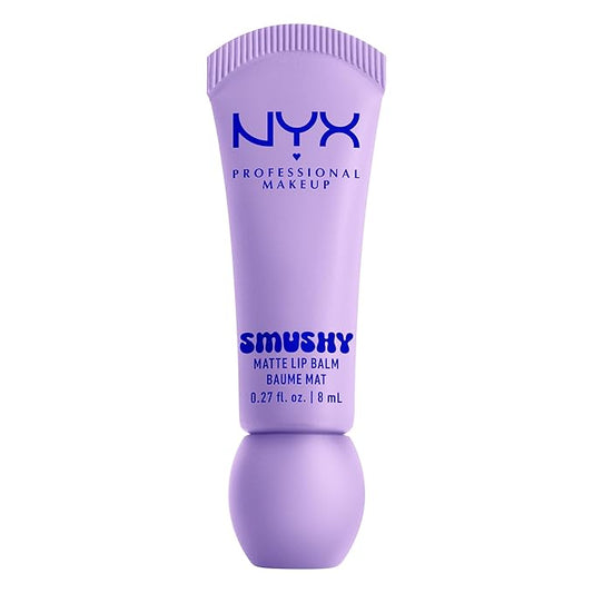 NYX PROFESSIONAL MAKEUP Smushy Matte Lip Balm, Tinted Lip Moisturizer with Soft, Matte Finish - Sugar Smush (Transparent)