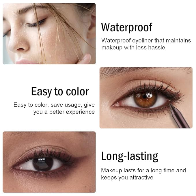 evpct Brown Eyeliner Pencils for Eyes, Dark Coffee Mocha Brown Colored Eye Liner Pencil Pen Makeup Waterproof Smudge Proof, Colored Gel Waterline Eyeliner Liquid, Face Eye Paint Stick Halloween Makeup
