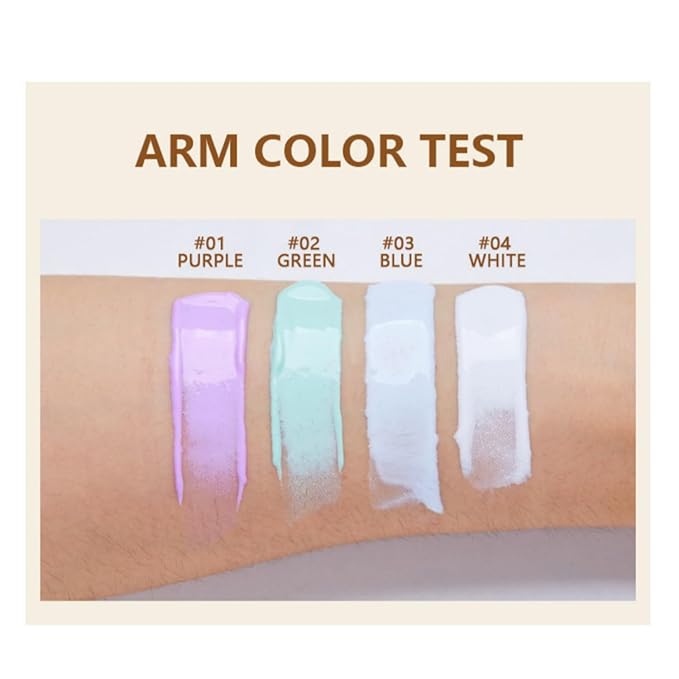 MAEPEOR Moisturizing Face Primer 4 Colors Long Lasting Matte Face Primer For Neutralizing Uneven Skin Tones & Brightening Complexion (02 Green)