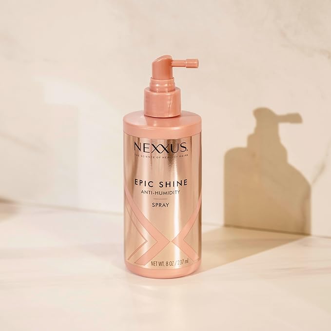 Nexxus Epic Shine Anti-Humidity Spray Heat Protection for Long Lasting, Weightless Shine, with StyleProtect Technology 8 oz