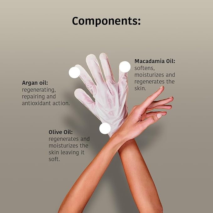 IROHA NATURE Anti-Aging Nourishing Hand Mask Gloves | 15 Pairs | Argan & Macadamia Oil | Intense Nutrition for Dry Hands | 93% Natural Ingredients | Vegan