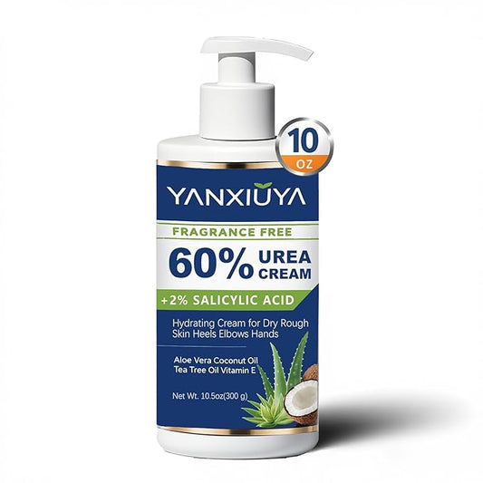 60% Urea Cream for Feet with 2% Salicylic Acid, Fragrance-Free Foot Cream and Urea Lotion for Cracked Heels, Dry Skin & Callus Remover, Maximum Strength Moisturizing Cream, 10.5 oz