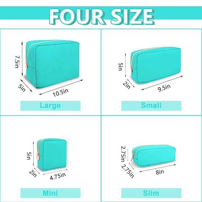 Mini Makeup Pouch for Purse, Small Cosmetic Bag Pouch Nylon Travel Toiletry Organizers Bag for Women Girls, Cute Zipper Coin Purse Preppy Storage Purse for School Work(Mini-Cotton Candy)