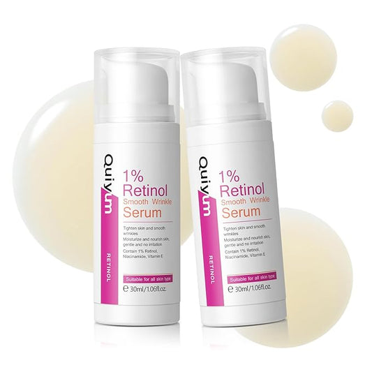 1% Retinol Serum for Face, Facial Serums for Anti Aging with Retinol, Niacinamide & Vitamin E for Fine Lines, Wrinkles & Dark Spots, Daily Skincare to Smooth & Firm Skin, 1.06 fl. oz, Pack of 2