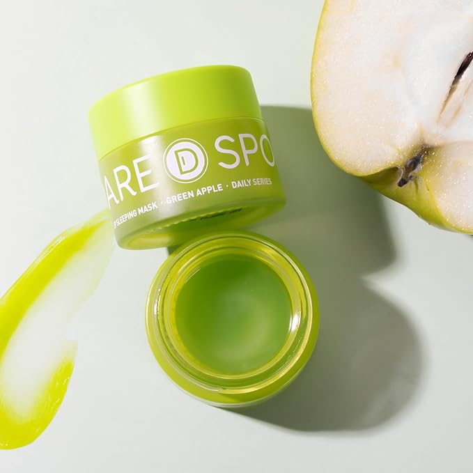 Sleeping Lip Mask Green Apple - Repair for Dry Cracked Lips, Infused with Vitamin C and Shea Butter, Lip Mask Nourish and Revitalize Overnight, Wake to Softer, Smoother, Glow Lip - 0.42 Fl Oz